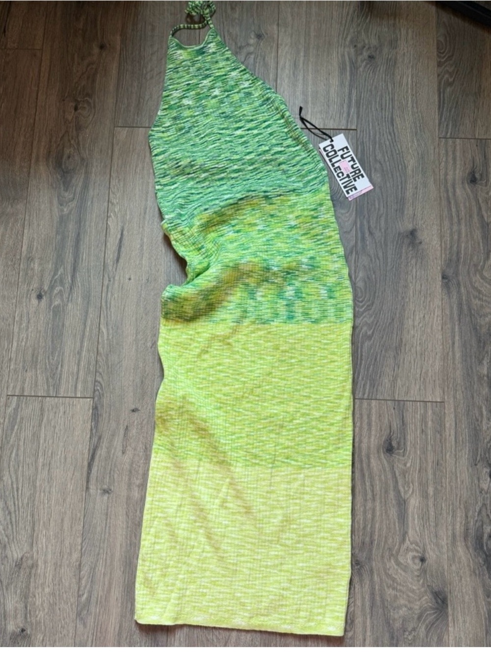 Future Collective Green Halter Midi Dress